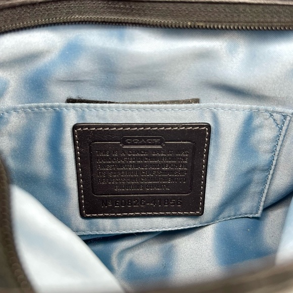 Coach Zoe Signature Top Handle Purse - Black Canvas/Leather, Blue Interior 🩵 - Picture 10 of 11